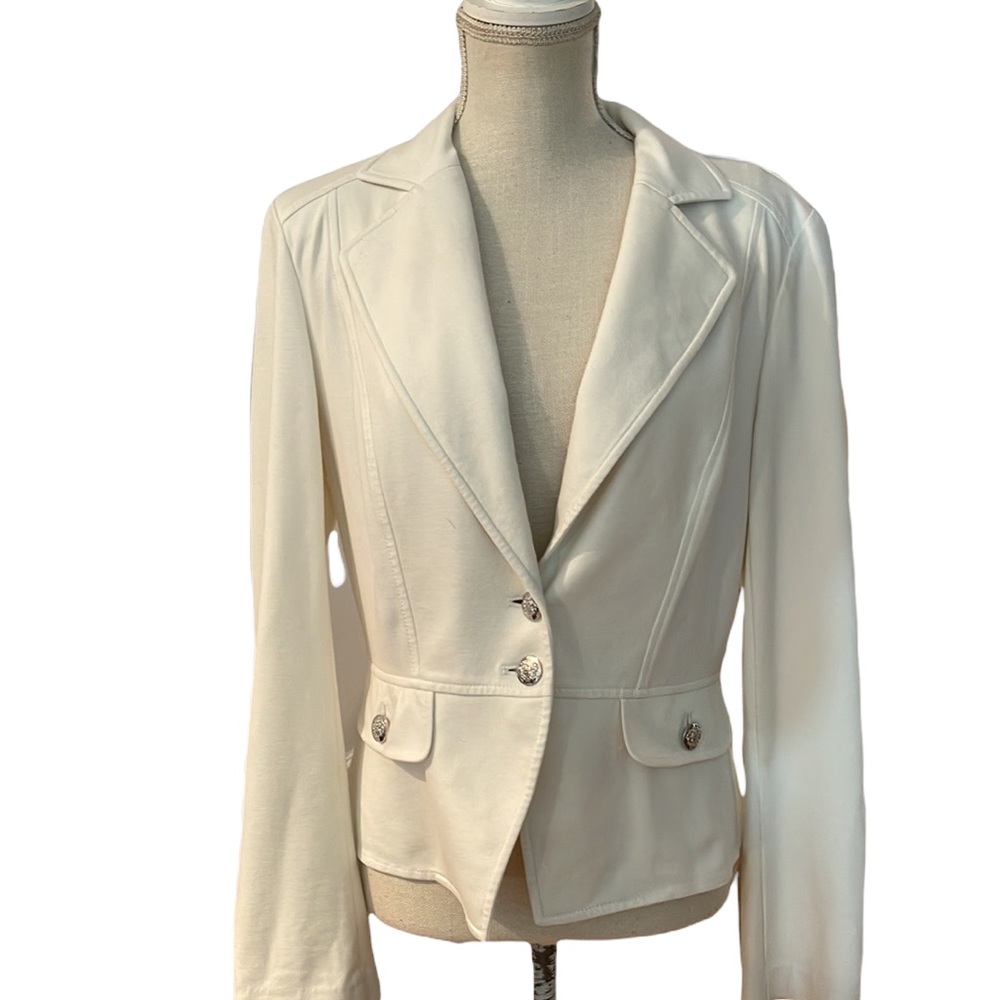 Whbm Cream Winter White Button Down Blazer - image 5
